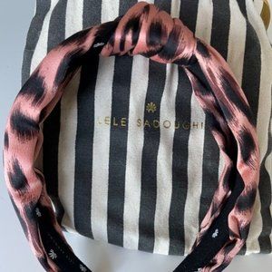 LELE SADOUGHI BLUSH SILK LEOPARD HEADBAND